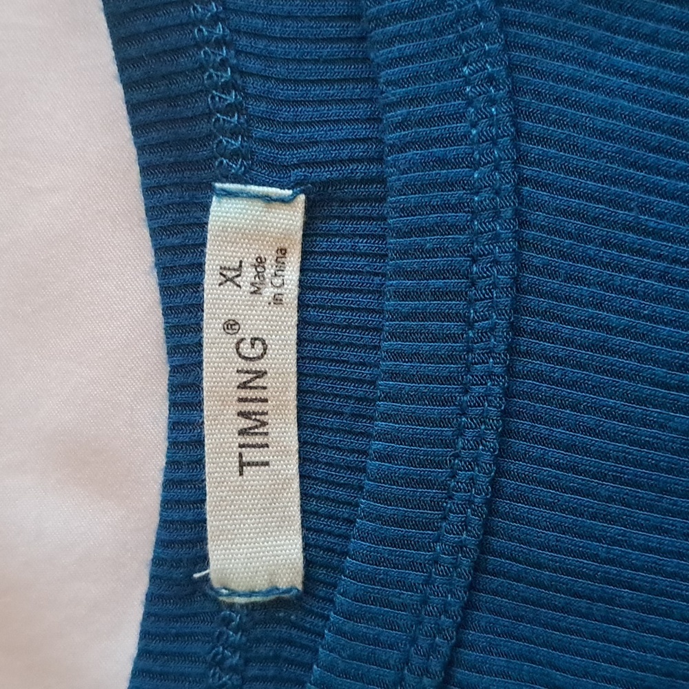 Teal Ribbed Tee - Picture 4 of 4